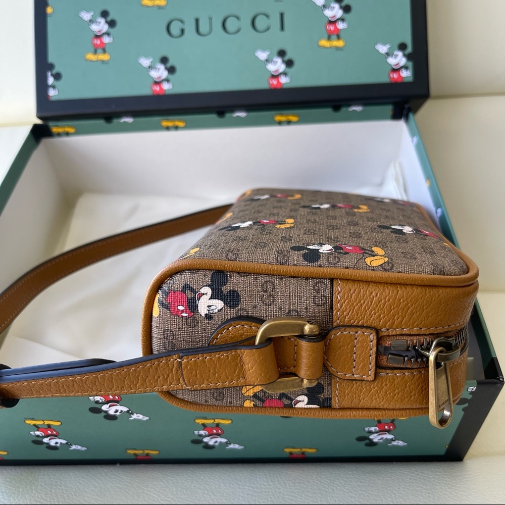 NEW Disney x Gucci Monogram Mickey Canvas Crossbody Shoulder Handbag  Brown Bag - Picture 5 of 11